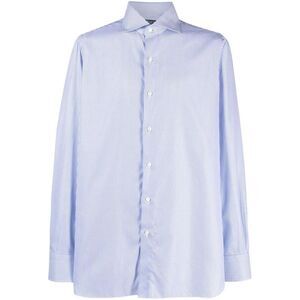 FINAMORE Napoli Striped Dress Shirt Men BLUE Shirts